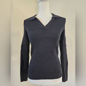 Women's Ribbed Collared Top